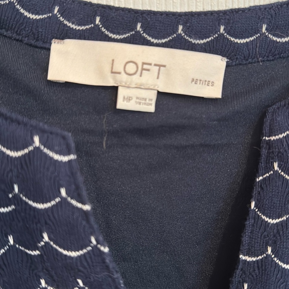 Navy Patterned Dress Loft MP - Picture 2 of 4